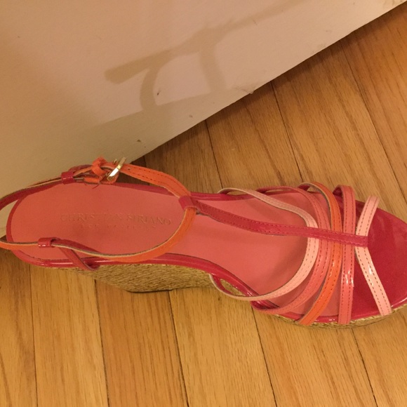 Pink Strappy Wedges - Picture 2 of 4